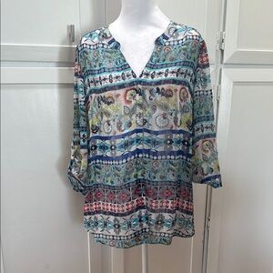 Multicolor Patterned Women's Top